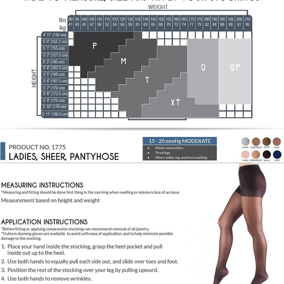 Truform 15-20 mmHg Compression Pantyhose Taupe Size Medium - Picture 6 of 7